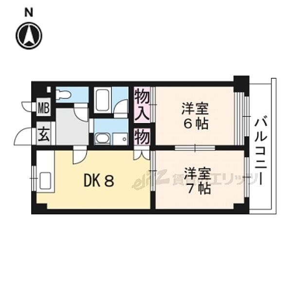 CREST音羽 501｜京都府京都市山科区音羽乙出町(賃貸マンション2LDK・5階・49.68㎡)の写真 その2