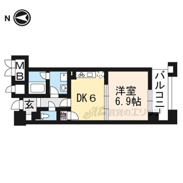 パインフィールド洛東 S411｜京都府京都市山科区東野片下リ町(賃貸マンション1DK・4階・33.99㎡)の写真 その2