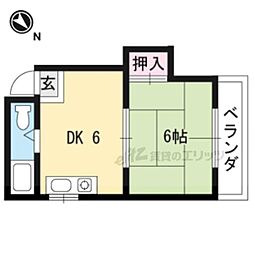 Stable勧修寺 1DKの間取図画像