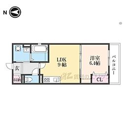 ネクスト伏見 3階1LDKの間取り