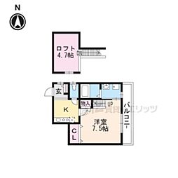 メゾン島 1Kの間取図画像