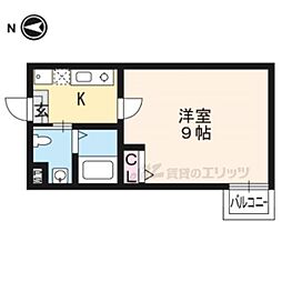 アークリード五条堀川 3階1Kの間取り