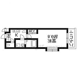 メゾン・ホープ 4階1Kの間取り