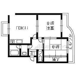 ファームハイツ畑 3階2LDKの間取り