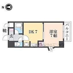 エスリード京都駅前 11階1DKの間取り