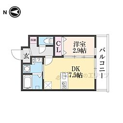 FORT SAKURA椥辻 1階1LDKの間取り