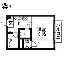 ルネサンスなつか 1Kの間取図画像