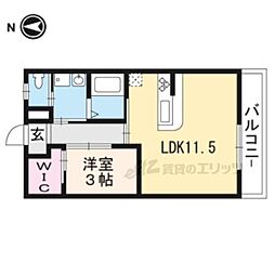 マンション秀美 3階1LDKの間取り