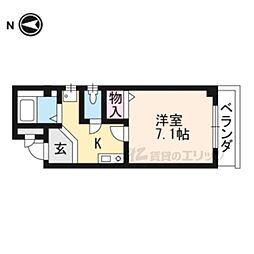 エクセレントヤマダ 1Kの間取図画像