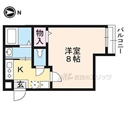 JR山陰本線 梅小路京都西駅 徒歩6分の賃貸マンション 4階1Kの間取り