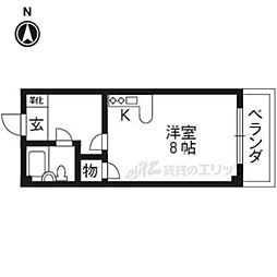 ジョイフル宇治 1Kの間取図画像