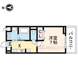 ハーバルハウス 1Kの間取図画像