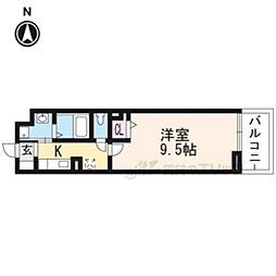 アビタシオン吉祥院 1Kの間取図画像