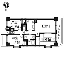 ヴィヴァーチェ桃山 3LDKの間取図画像