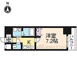 レジデンス京都ミッドシティ 1Kの間取図画像