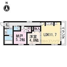 クレールメゾンタツア 1LDKの間取図画像