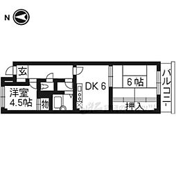 トーカン淀本町マンション 2DKの間取図画像