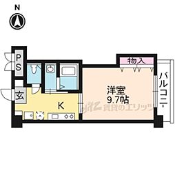 クィーンズコート久津川 1Kの間取図画像