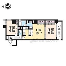 リーガル京都四条烏丸 2LDKの間取図画像