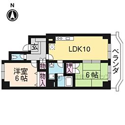 ロイヤルガーデン長岡京 2LDKの間取図画像