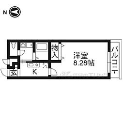 アンプルールクラージュルヴニール 1Kの間取図画像