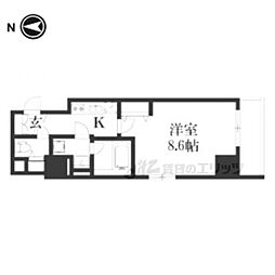 アドバンス京都デタンデュ 1Kの間取図画像