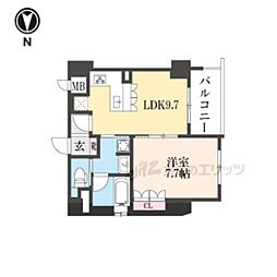 リーガル京都堀川五条通り2 1LDKの間取図画像