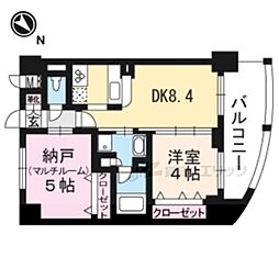 エステムプラザ京都河原町通2レジデンシャル 2DKの間取図画像