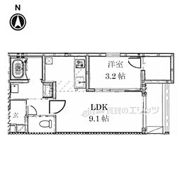 Acr?matic?城陽 1LDKの間取図画像