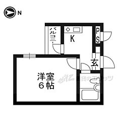御幸町ハイツ 1Kの間取図画像