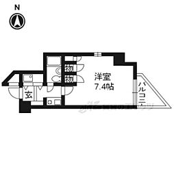 アクシルコート京都二条イースト棟 1Kの間取図画像