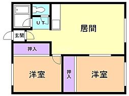 レジデンスヒロ 2LDKの間取図画像