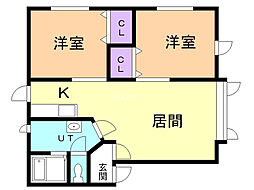 サイエンスハイツ 2LDKの間取図画像