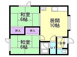 ＧＴハイツ 2階2LDKの間取り