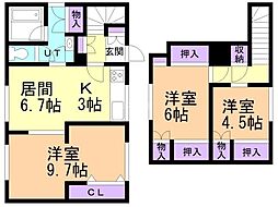 高栄西町10丁目貸家 1階3LDKの間取り