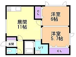 間取図画像 2LDK