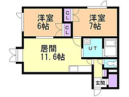 間取図画像 2LDK