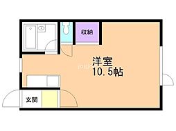 コーポ文京1 ワンルームの間取図画像