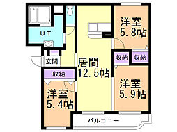 プレミアムニルス 3LDKの間取図画像