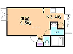 LaFlora1 1Kの間取図画像