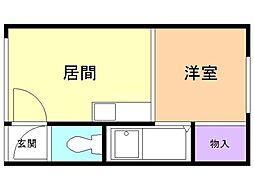 ハイツプレミール 1DKの間取図画像