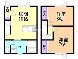 ハッピー朝日 2LDKの間取図画像