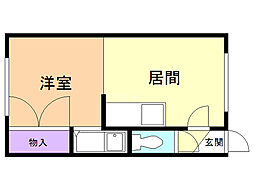 コーポニクラウス 1DKの間取図画像
