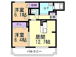 グランソレイユ屯田 2LDKの間取図画像