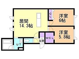 Veryaffett 2LDKの間取図画像