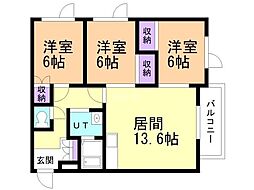 ロイヤルシャトー静 3LDKの間取図画像