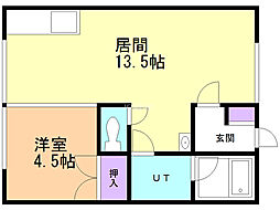 サニーウェル幸 1LDKの間取図画像