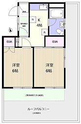 メゾンボア旗の台 7階2Kの間取り