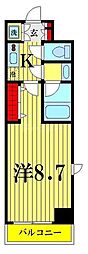 都営浅草線 本所吾妻橋駅 徒歩8分の賃貸マンション 7階1Kの間取り