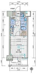 都営新宿線 森下駅 徒歩6分の賃貸マンション 6階1Kの間取り